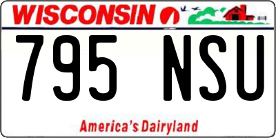 WI license plate 795NSU