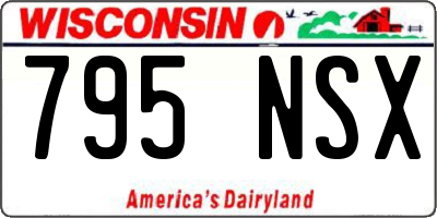 WI license plate 795NSX