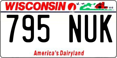 WI license plate 795NUK