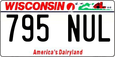 WI license plate 795NUL