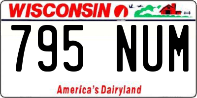 WI license plate 795NUM
