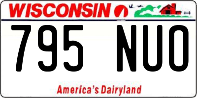 WI license plate 795NUO