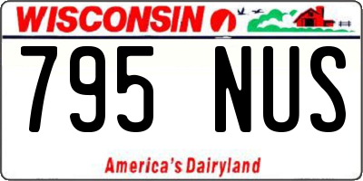 WI license plate 795NUS