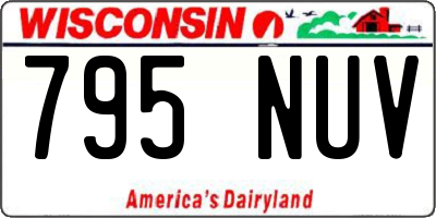 WI license plate 795NUV