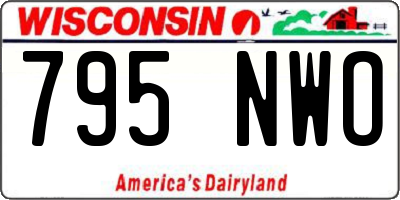 WI license plate 795NWO