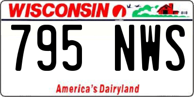 WI license plate 795NWS