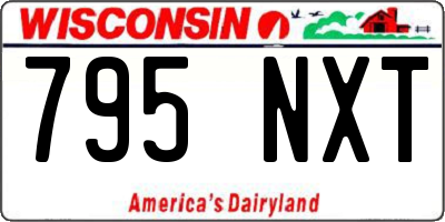 WI license plate 795NXT