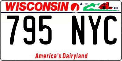 WI license plate 795NYC