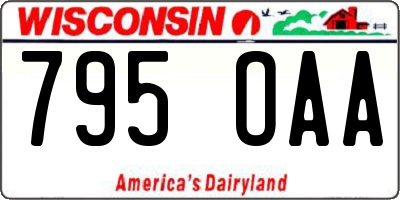 WI license plate 795OAA