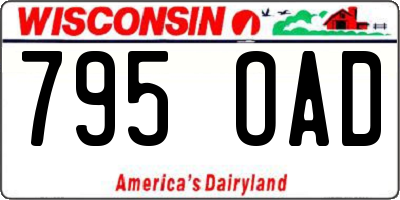 WI license plate 795OAD