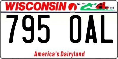 WI license plate 795OAL