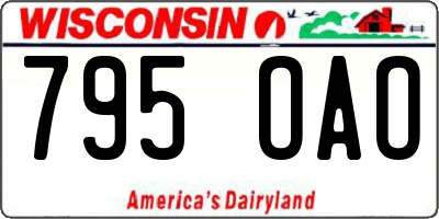 WI license plate 795OAO