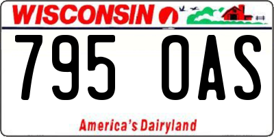 WI license plate 795OAS