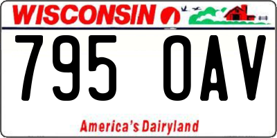 WI license plate 795OAV
