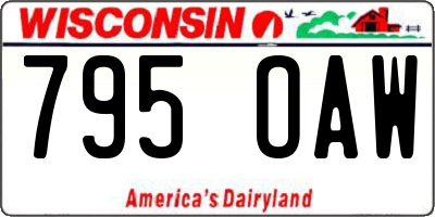 WI license plate 795OAW