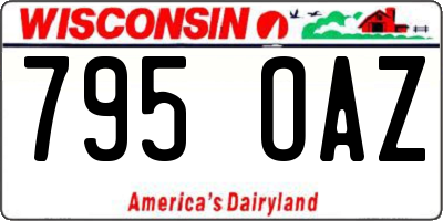 WI license plate 795OAZ