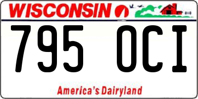 WI license plate 795OCI
