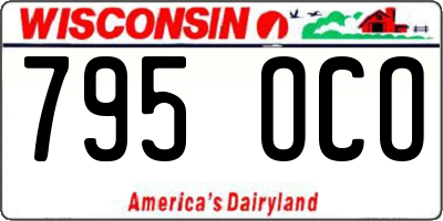 WI license plate 795OCO