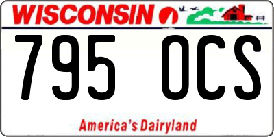 WI license plate 795OCS