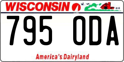WI license plate 795ODA