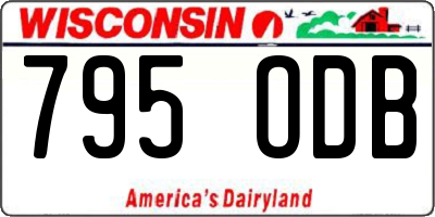 WI license plate 795ODB