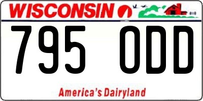 WI license plate 795ODD