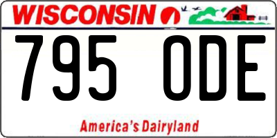 WI license plate 795ODE