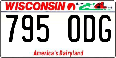 WI license plate 795ODG