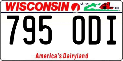 WI license plate 795ODI