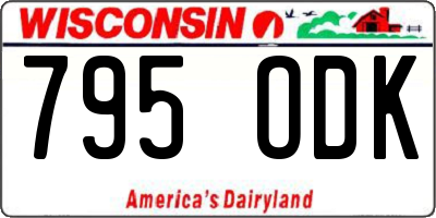 WI license plate 795ODK