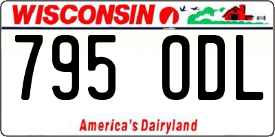 WI license plate 795ODL