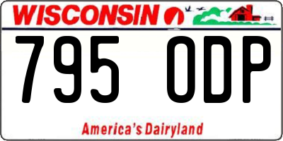 WI license plate 795ODP