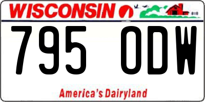 WI license plate 795ODW