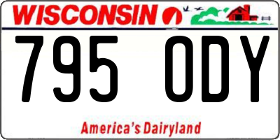 WI license plate 795ODY