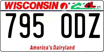 WI license plate 795ODZ