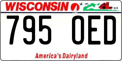 WI license plate 795OED