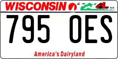 WI license plate 795OES