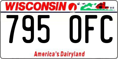 WI license plate 795OFC
