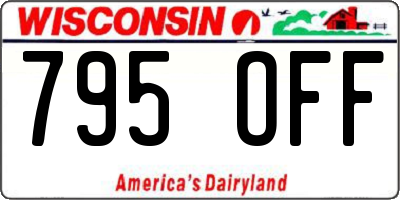 WI license plate 795OFF