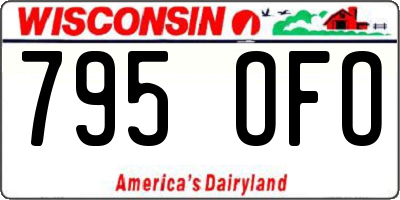 WI license plate 795OFO