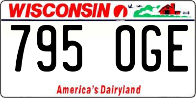 WI license plate 795OGE