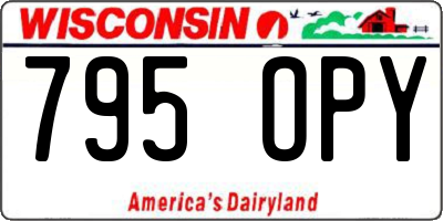 WI license plate 795OPY