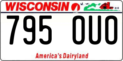 WI license plate 795OUO