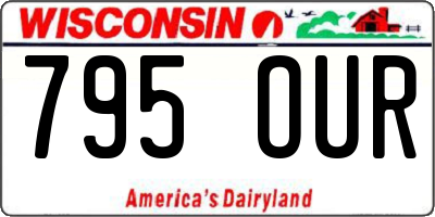 WI license plate 795OUR