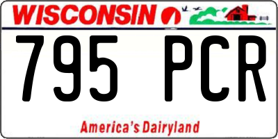 WI license plate 795PCR
