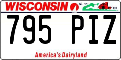 WI license plate 795PIZ