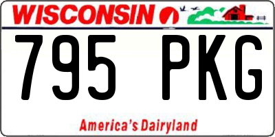 WI license plate 795PKG