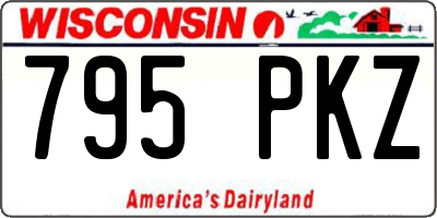 WI license plate 795PKZ