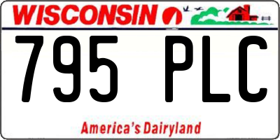 WI license plate 795PLC