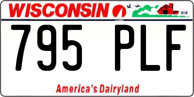 WI license plate 795PLF